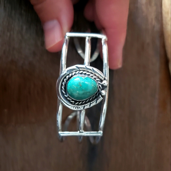 Vintage Sterling Silver Turquoise Cuff Bracelet